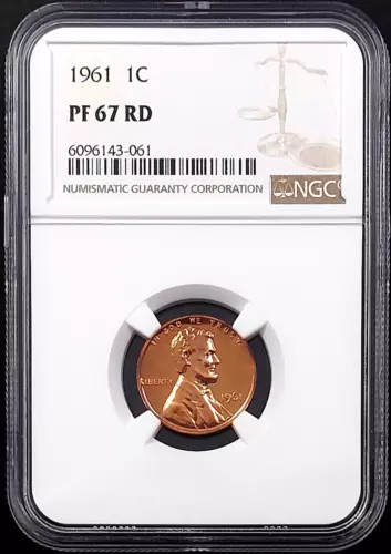 1961 Proof Lincoln Cent graded PF 67 RD by NGC! sku 43061