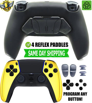 Gold Chrome Pro 4 Competition Reflex Paddles Silent Modz Controller for PS5 OEM