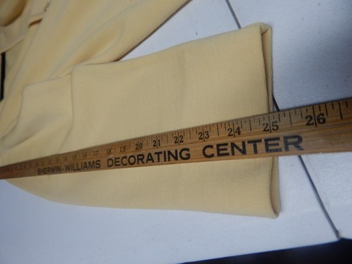 ST CROIX KNITS Wool Yellow Cardigan Sweater Gold Buttons XL REPAIRED - Picture 8 of 9