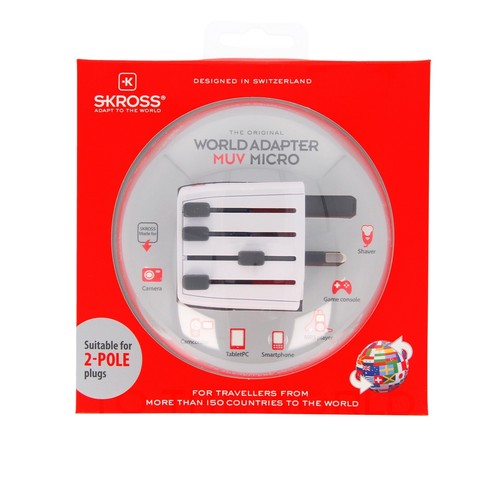 Adaptateur de charge micro blanc Skross World MUV - Photo 3 sur 3