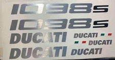 Ducati 1098 1098s fairing tank full sticker set decals graphics oem size/Brushed