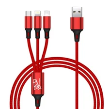 5 pack 3 in 1 Fast USB Charging Cable Universal Multi Function Cell Phone
