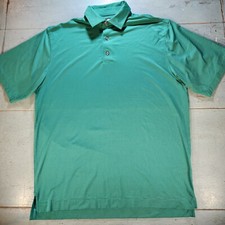 FootJoy FJ Mens Size L Mint Green Stretch Logo Performance Golf Polo Shirt