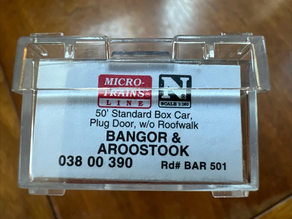 Micro-Trains N Scale RTR #03800390 50’ Std Box Car Bangor & Aroostook 501 NIB NY - Image 2 of 4