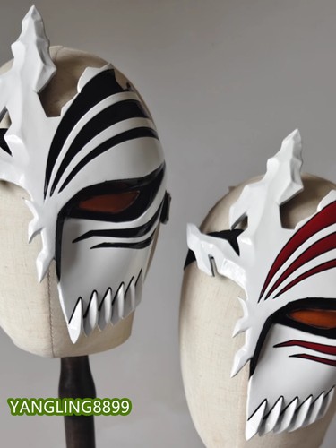 Anime Bleach Kurosaki Ichigo Half Face Mask Halloween Cosplay FRP Mask Prop New - Picture 4 of 14