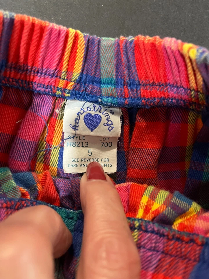 Vintage Hartstrings Girls Pleated Plaid Shorts Elastic Waist size 5 U.S.A. - Image 2 of 3