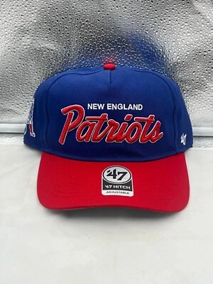 ’47 New England Patriots NFL '47 Throwback Blue Script Hitch Snapback Adjustable Hat