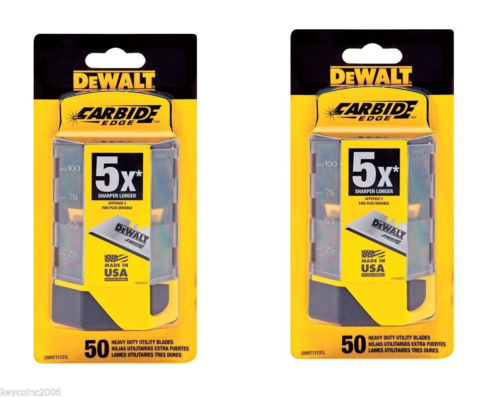 2 pack Dewalt Carbide Utility Knife Blades 50-Pack DWHT11131L (100 blades Total)