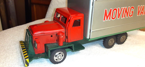 Tin Litho Moving Van Friction Toy Truck Japan - Picture 8 of 22