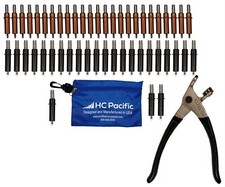25 each C1/8  C5/32 Cleco Fasteners Made in USA  Pouch w/ Cleco Pliers