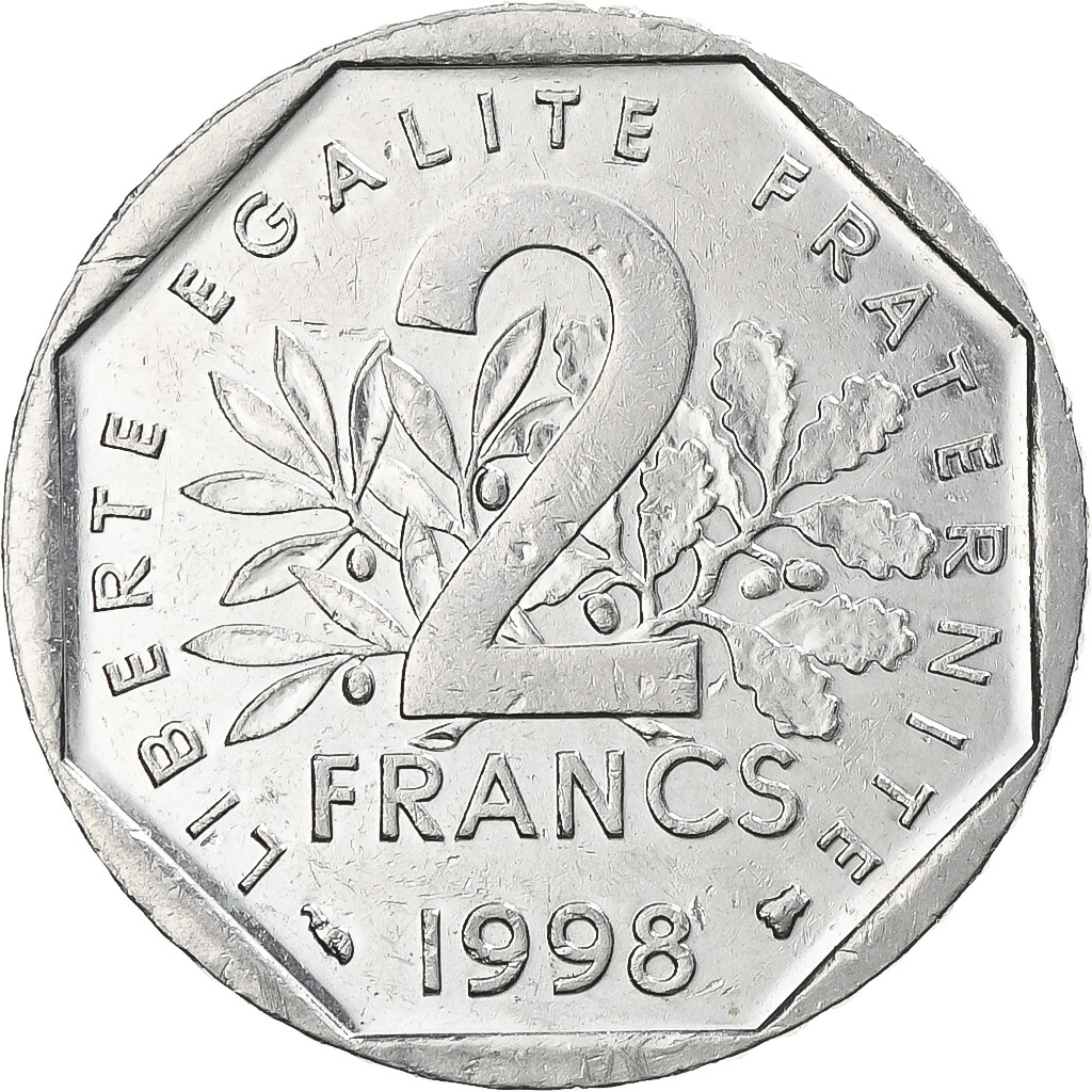 [#369427] Coin, France, Semeuse, 2 Francs, 1998, Paris, EF, Nickel, KM ...