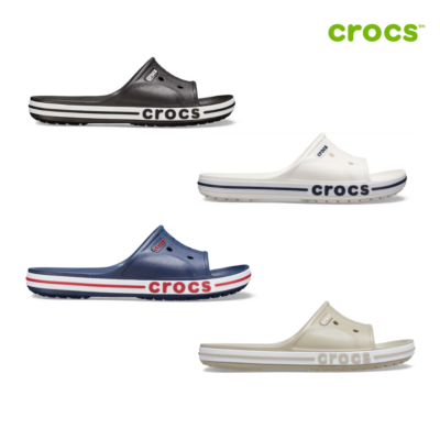 NEW CROCS BAYABAND SLIDE 205392 205392-066 BLACK / WHITE NEW CROCS BAYABAND SLIDE 205392 205392-066 BLACK / WHITE