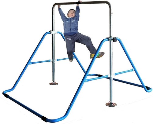 Expandable Kids Jungle Gym Monkey Bars Climbing Tower Play Training Blue