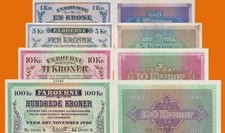 (Reproduktionen) Geldscheine - Faeroe Islands  9-12     1940