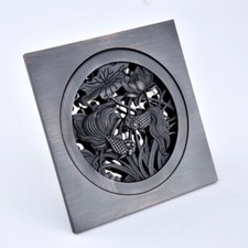 Oil Rubbed Bronze Square Floor Waste Grates Bathroom Shower Drain Floor Drain