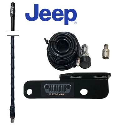 Jeep JL Wrangler CB Antenna Kit feat. 3' Antenna & Mopar® OLP Tailgate Bracket