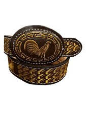 Kids AUTHENTIC MEXICAN WESTERN cinto piteado Hand-braided Belt Rooster