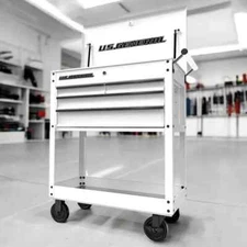 4 Drawer Roller Cart 30 In. Tool Cabinet Storage Chest Box White 580 Lb Capacity