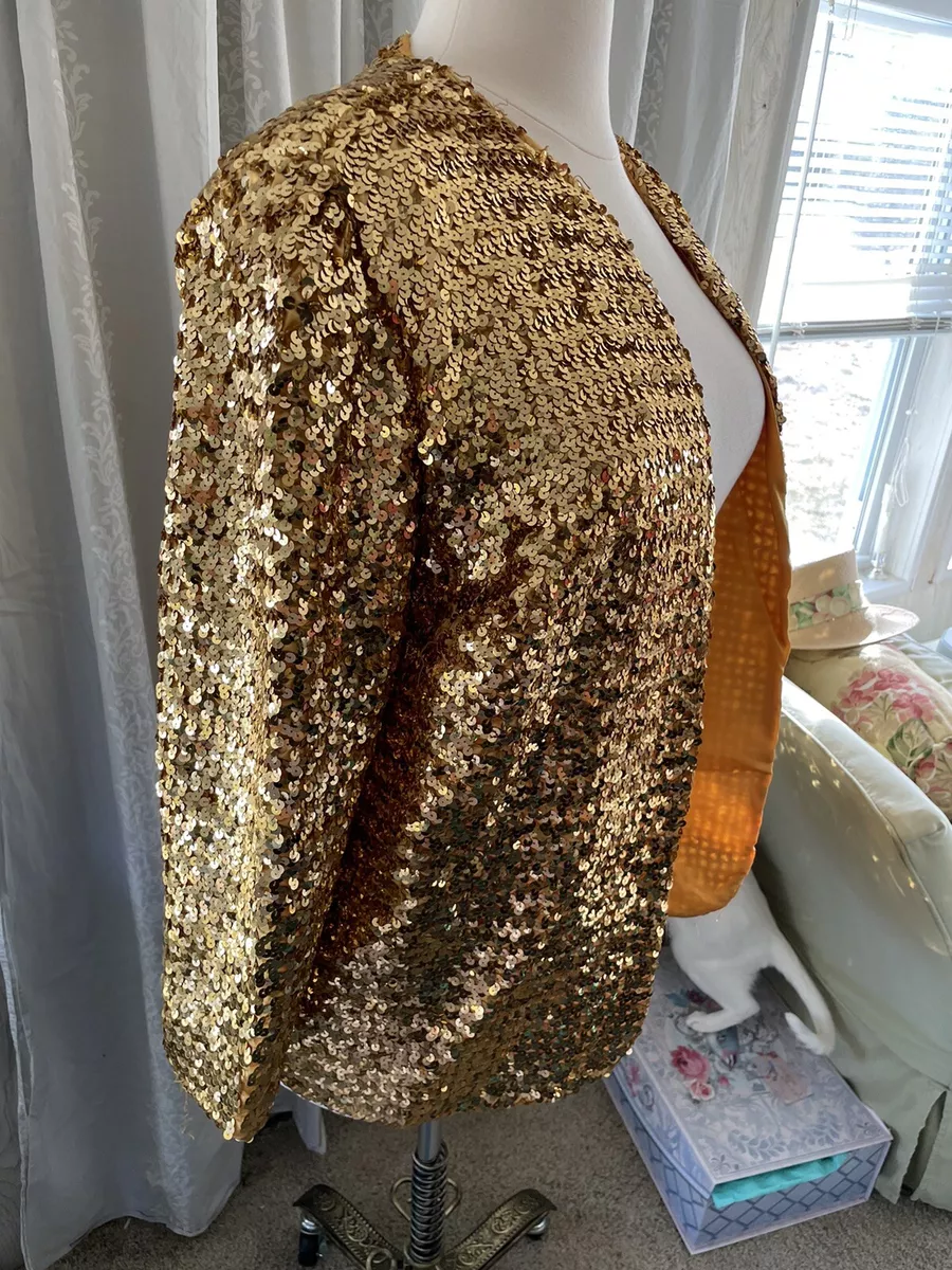 Plus size gold store sequin blazer