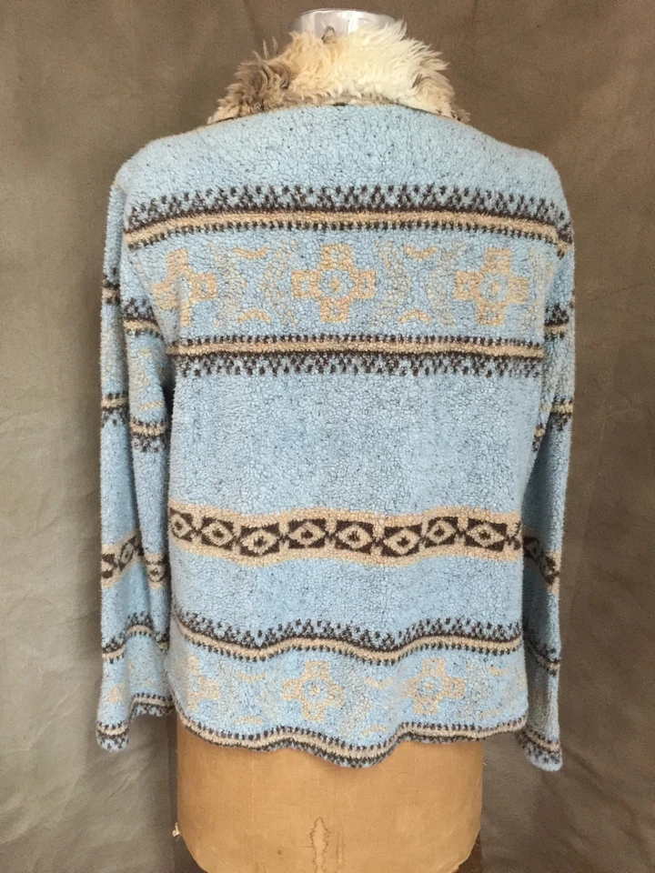 CÁRDIGAN TRUE GRIT SEDONA SPIRIT SHERPA Crop Suéter Cazadora Cuello Piel EE. UU. L Foto 3 de 4