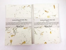 Handmade Recycled Cotton Paper 7x4.5 Flower Petal Ecological Natural 20 papers