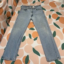 VINTAGE Levi  s 505 Blue Jeans Men's 34X30 33.5X29.5 Light Wash Denim 1998 90s