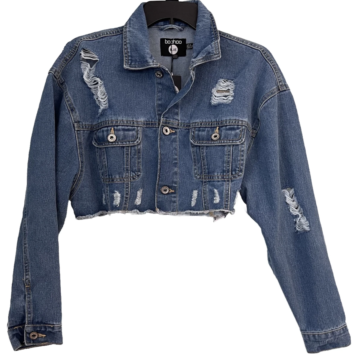 Boohoo ripped store denim jacket