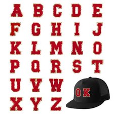 26Pcs Iron on LettersRed Chenille Letter Patches2inch Preppy Varsity Iron On ...