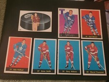 1960S PARKHURST NHL HOCKEY CARD LOT (7) SID ABEL BOB PULFORD CARL BREWER AHL WHA