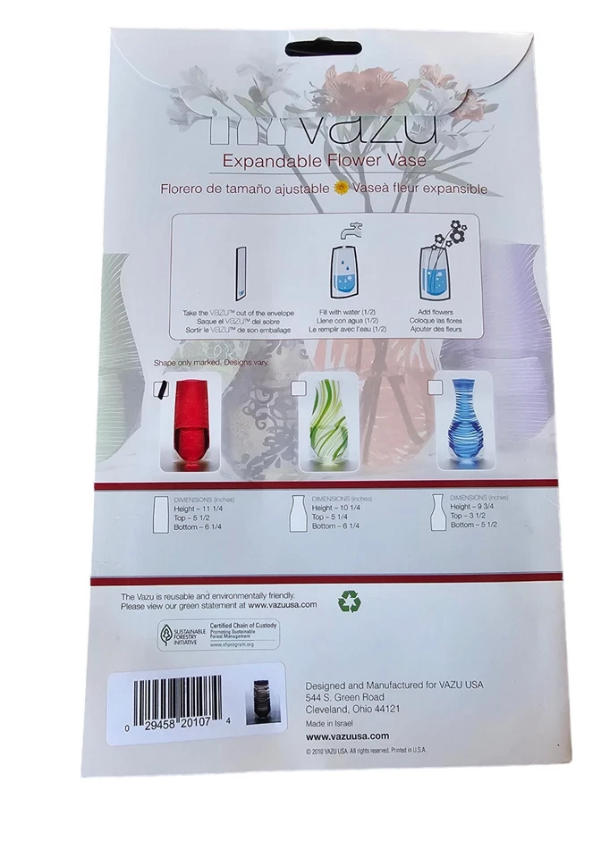 Nuevo florero expandible transparente con líneas negras a través - VAZU brillante  Foto 2 de 3