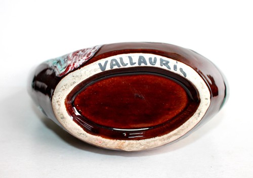VALLAURIS - MAGNIFICENT SIGNED SOLIFLORA VASE CERAMIC ENAMEL ART DECO DESIGN - Picture 6 of 8