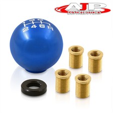 Universal M8X1.25 6SPD Ball Gear Shift Knob Threaded Adapter Kit Euro DTM Blue
