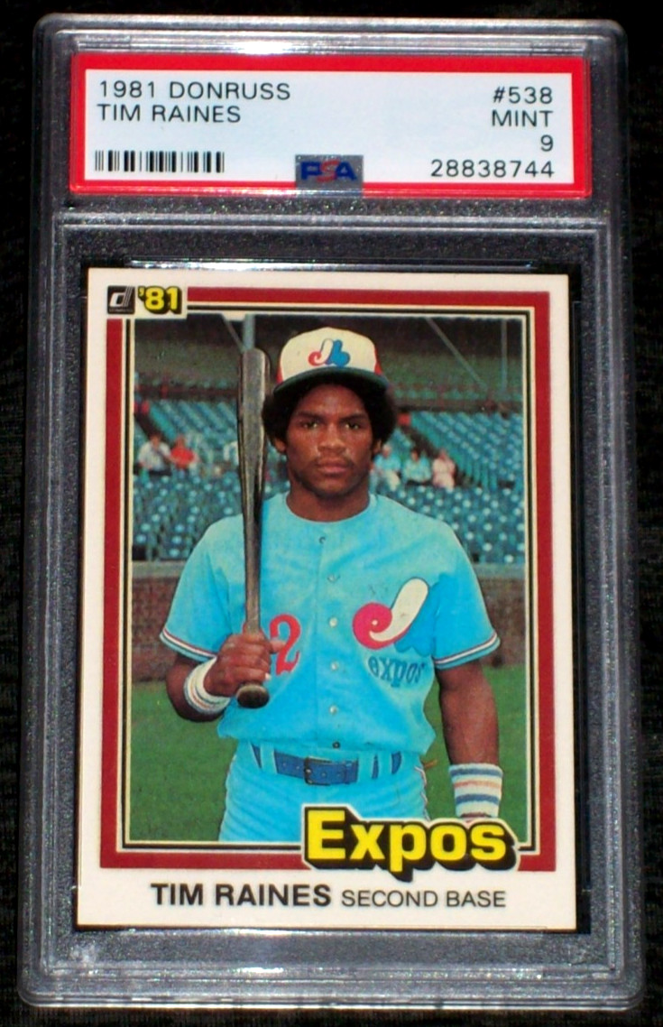 1981 Tim Raines rookie #538 Donruss PSA 9 Montreal Expos