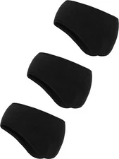BBTO 3 Pcs Ear Warmer Fleece Headbands Muffs Winter Running Gear Black 