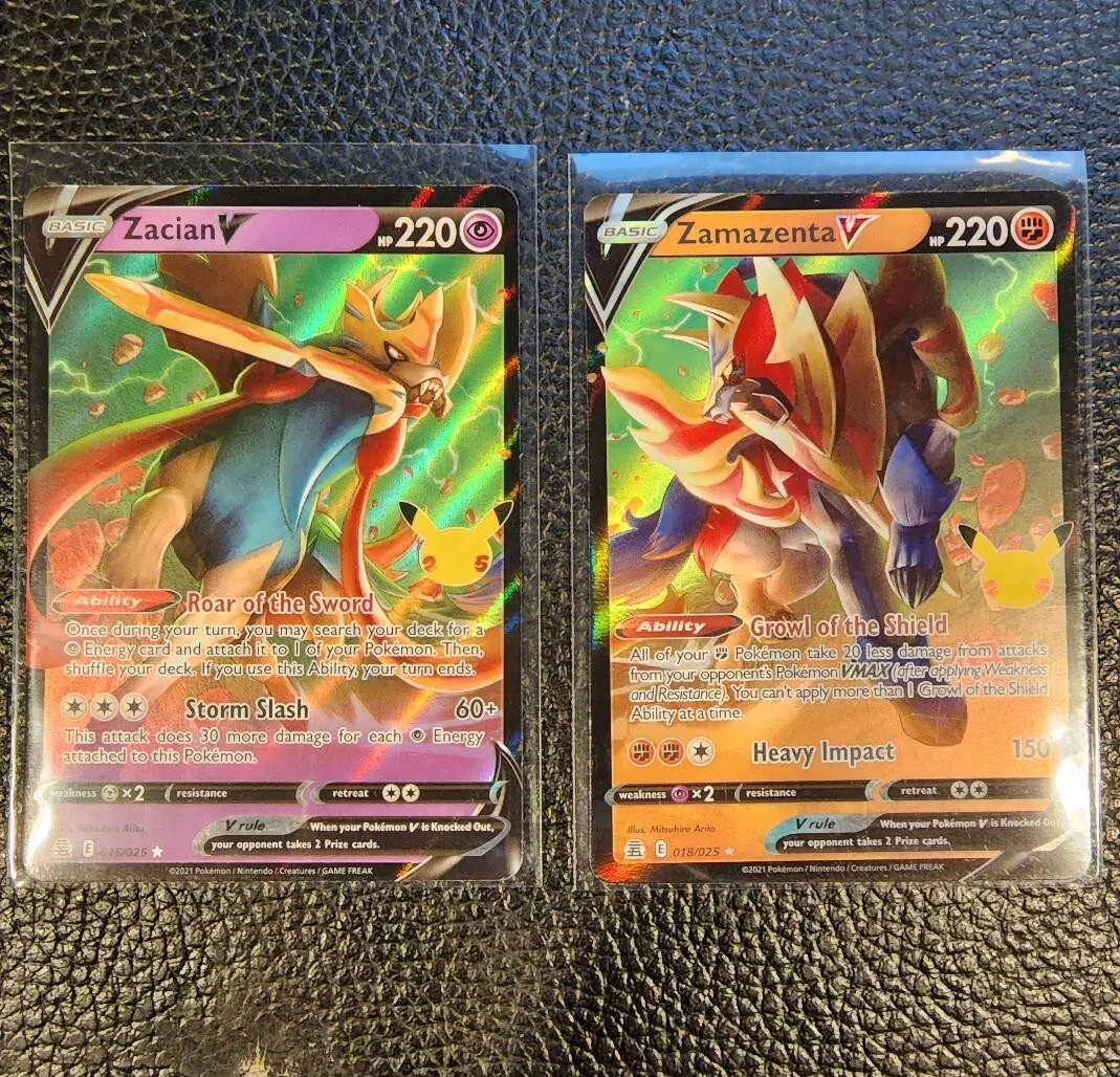 New Zacian V and Zamazenta V from Celebrations : r/PokemonTCG