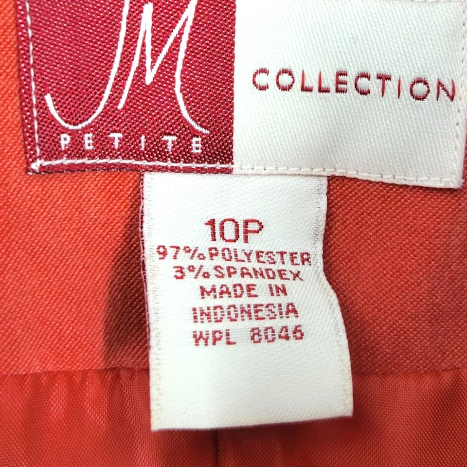 JM Collection 粉色橙色无袖绗缝拉链背心涤纶混纺 10P — 第 2/3 张图片