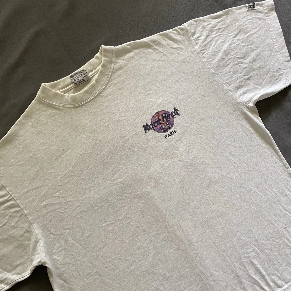 VTG 1990s Hard Rock Cafe T Shirt Mens Large White Paris France Casino Resort 90s - Image 3 of 4