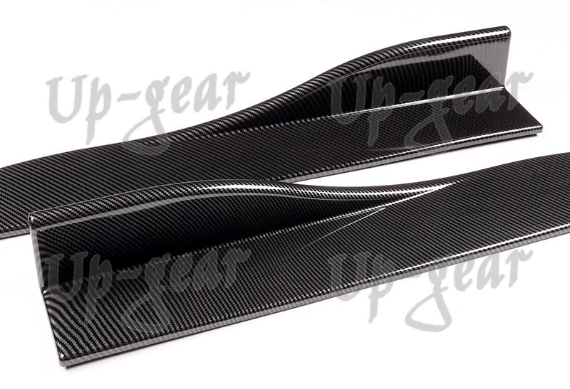 Falda lateral universal aspecto carbono divisores basculantes labio difusor 86" x 4" 6 piezas Foto 3 de 4