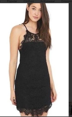 Sexy & Cute Free People Intimately She's Got It Lace Slip Dress High Neck Small