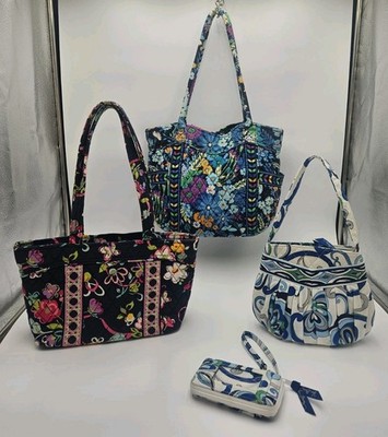 Vera Bradley 4pc Lot Mediterranean,  Ribono, Midnight Blues