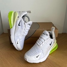 Nike Air Max 270 White/Volt Green Kids Sneakers 943345-123- SZ 4 Y- 5.5 W