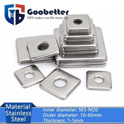 Square Washers Gaskets A2 Stainless Steel M3 M4 M5 M6 M8 M10 M12 M14 M16 M18 M20