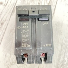40 Amp 2 or Double Pole 2" Wide General Electric GE Breaker Type THQL2140