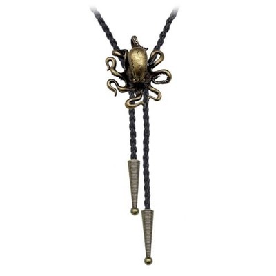 BRBAM Norse Viking Style Bolo Tie Vintage 3D Pendant Western Cowboy Leather 