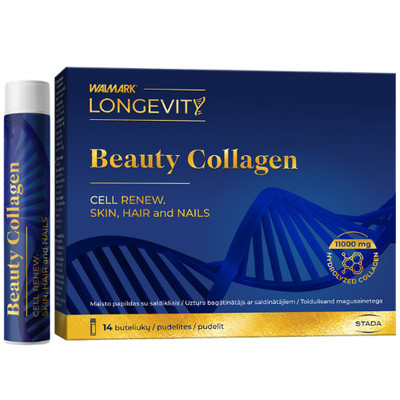 Walmark Longevit Beauty Collagen Shots für Schönheit, Haare und Nägel, 14 Flaschen