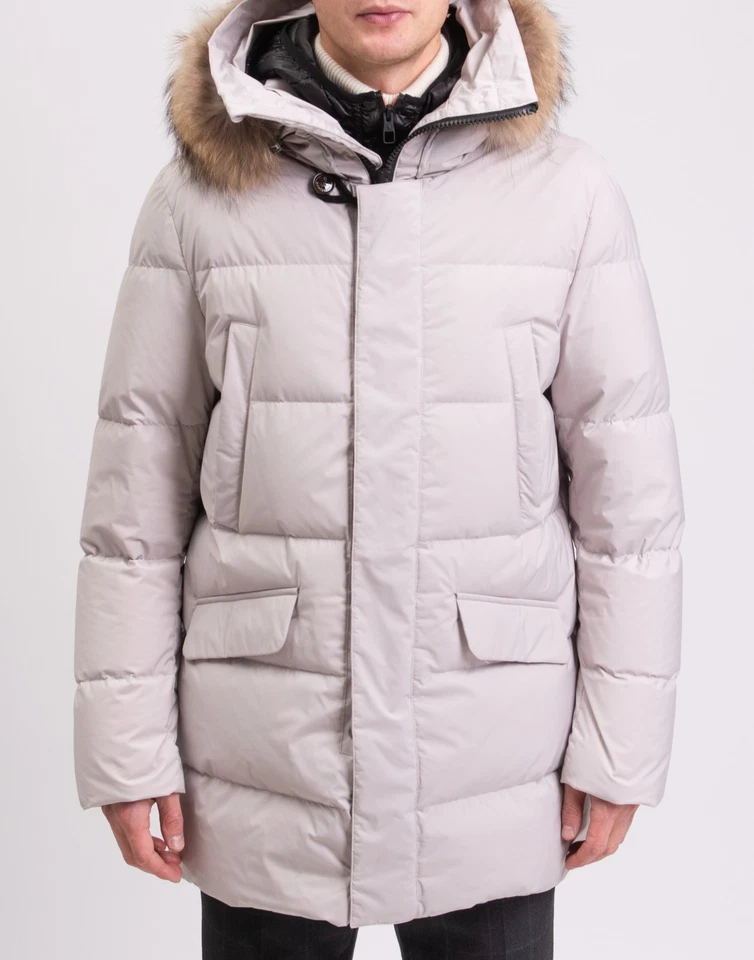 RRP€750 MONTECORE Down Quilted Jacket IT50 US40 L Detachable Raccoon Fur Trim - Image 3 of 4