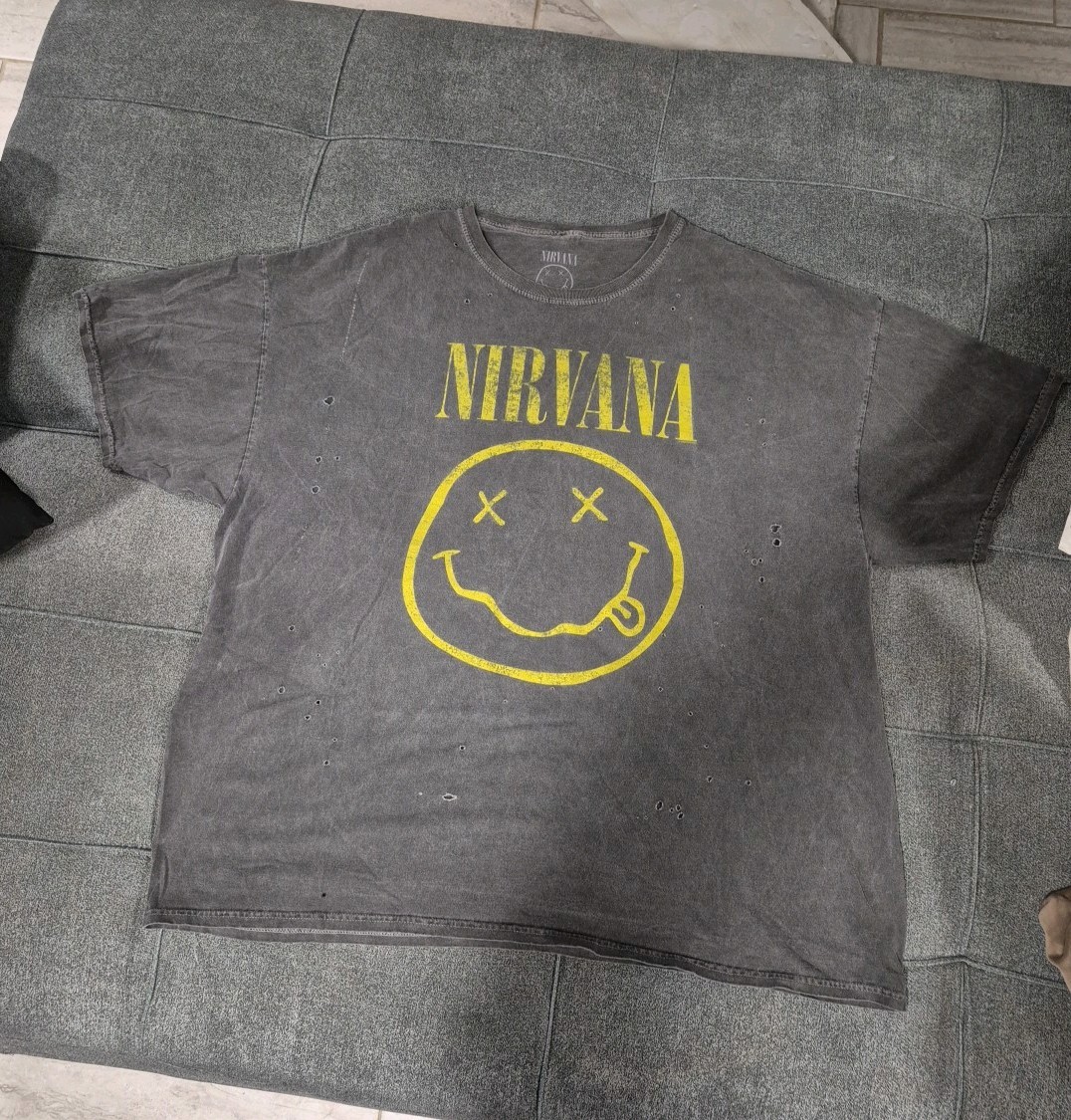 Nirvana Nevermind Distressed Oversized Graphic Ba… - image 11