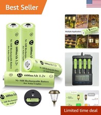 Versatile Rechargeable AA Batteries - 600mAh for Solar Garden and Pathway Lights