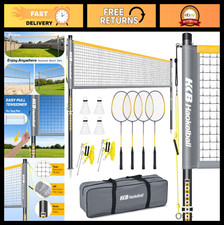 Haokelball Outdoor Badminton Net Set with Anti-Sag Winch System - 20ft Badminton