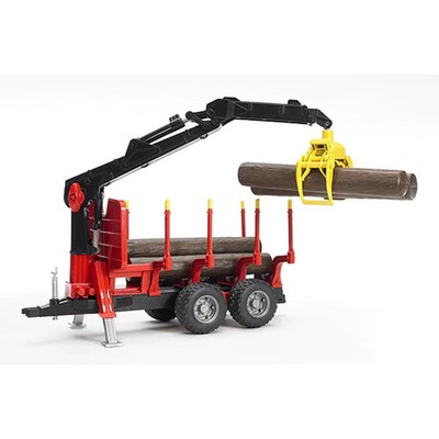 Bruder Forestry Trailer w/ Crane, Grapple, and Logs